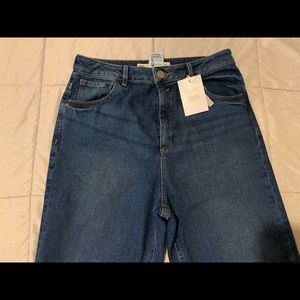 High rise “slim” mom jeans in dark wash